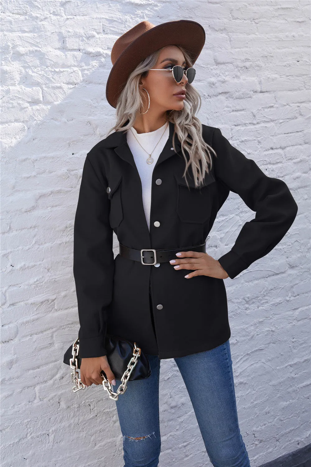 Lapel Single-breasted Lace-up Cardigans Outerwear