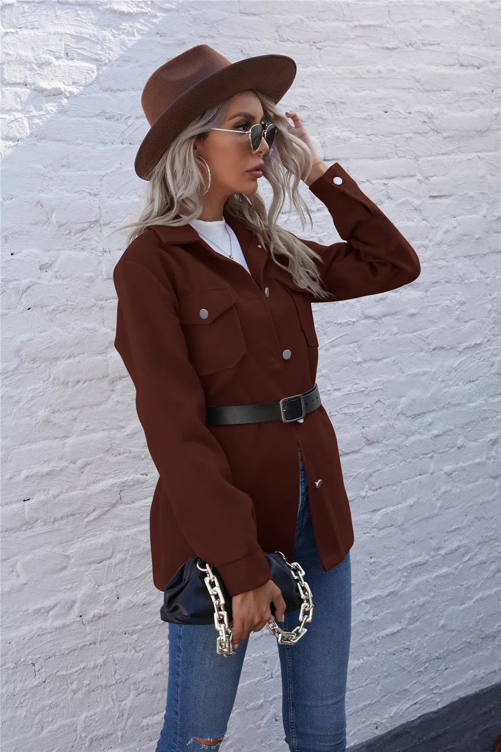 Lapel Single-breasted Lace-up Cardigans Outerwear