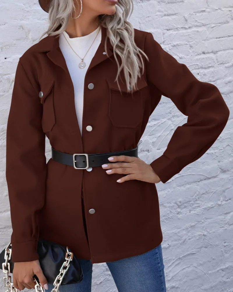 Lapel Single-breasted Lace-up Cardigans Outerwear