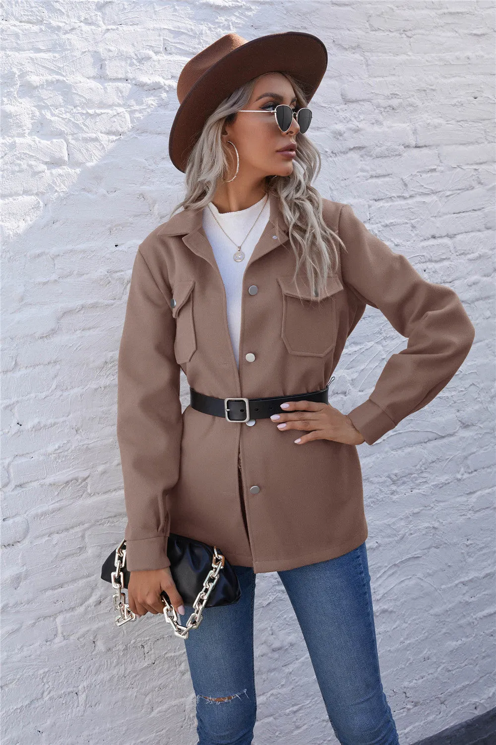 Lapel Single-breasted Lace-up Cardigans Outerwear