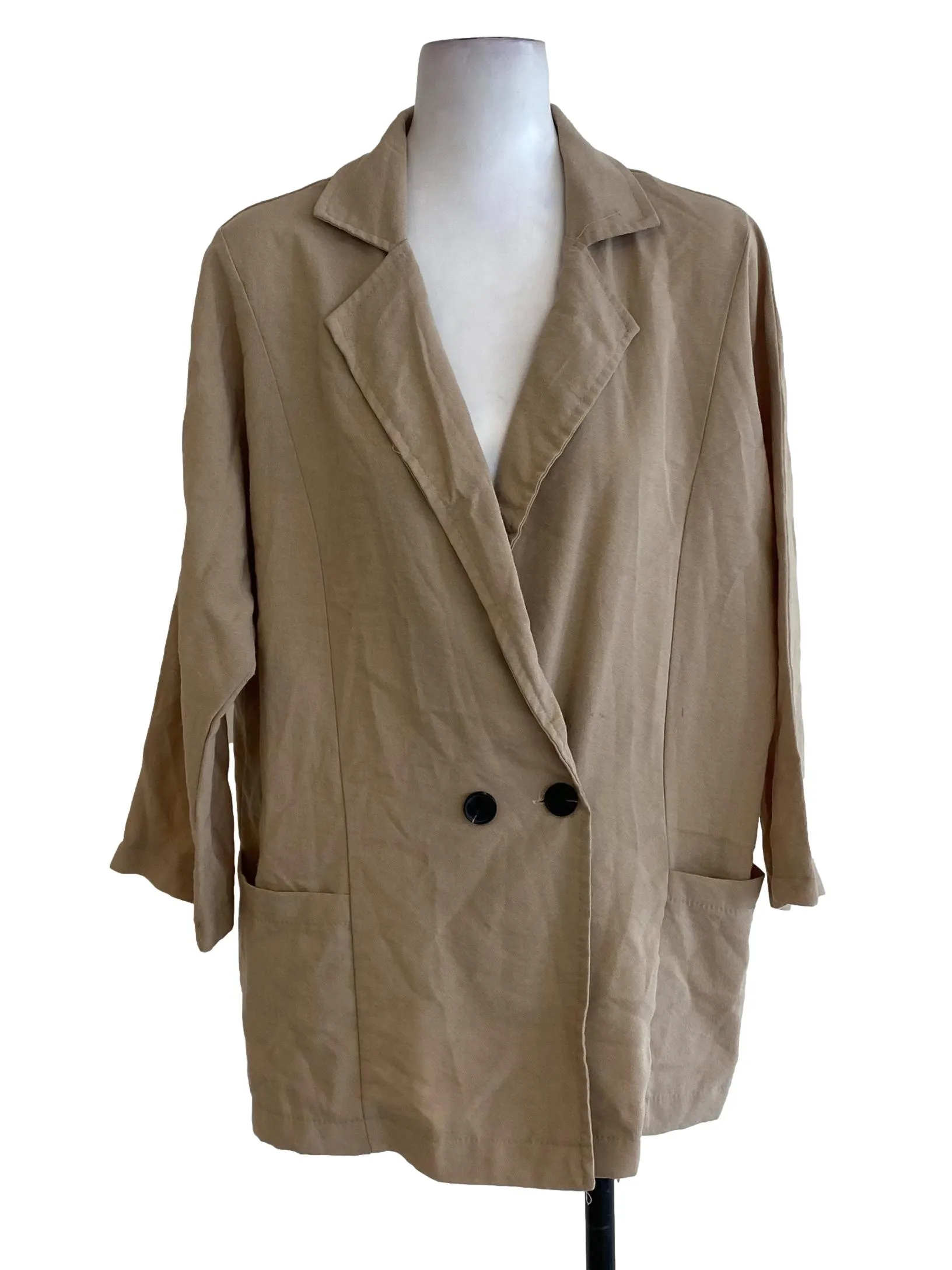 Latte Double Breasted Blazer