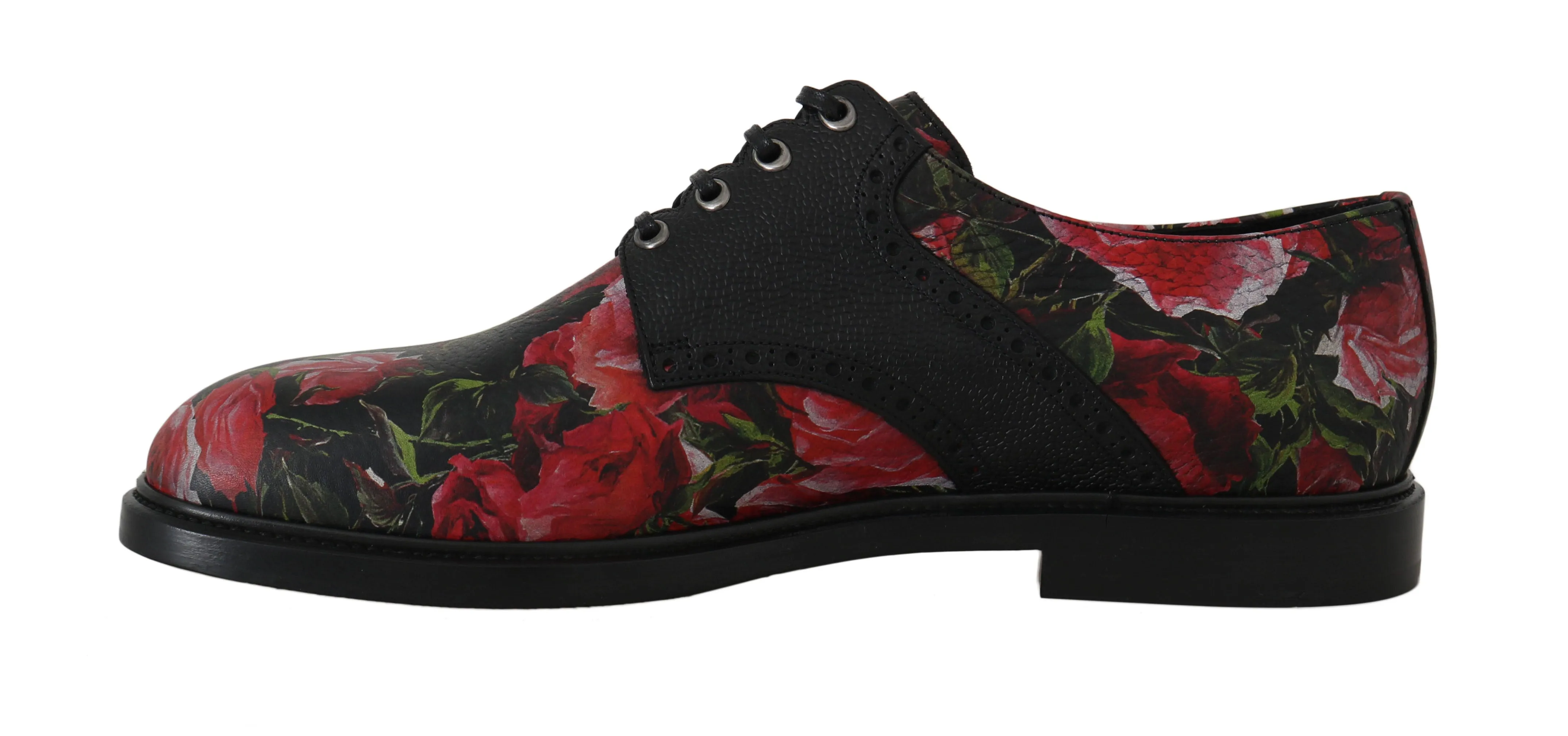 Leather Black Red Roses Derby Dress