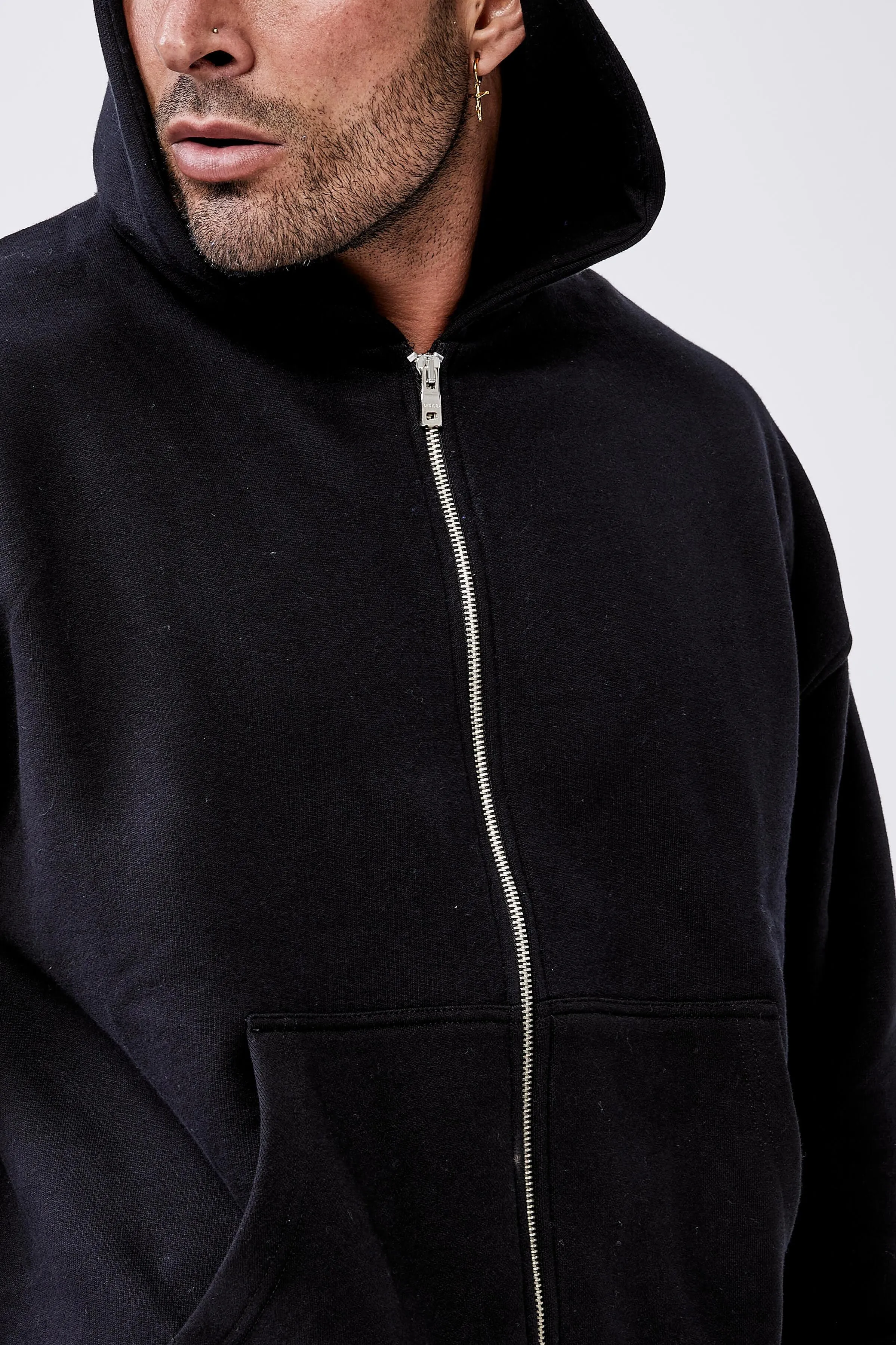 Legend* Basics Zip Through Hoodie - Black