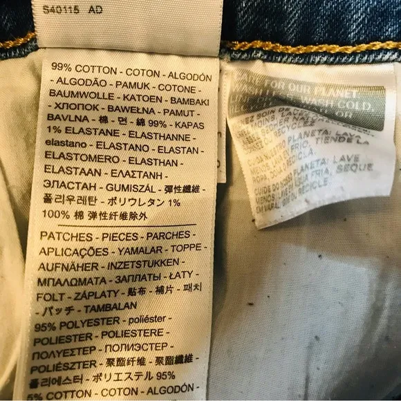Levi’s Montana Sky Riders Patchwork Dostressed Jeans Women’s Size 31 12 Large