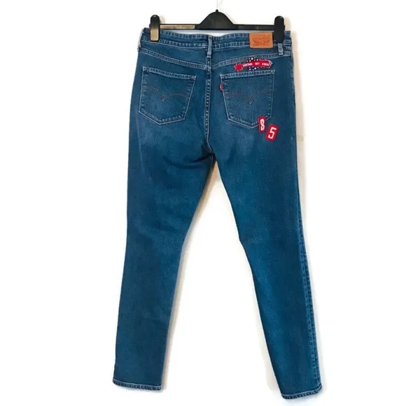 Levi’s Montana Sky Riders Patchwork Dostressed Jeans Women’s Size 31 12 Large