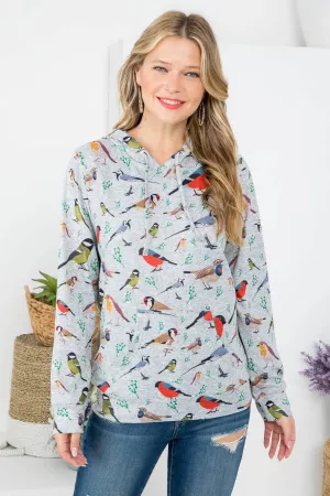 Lightweight Gray Bird Hoodie