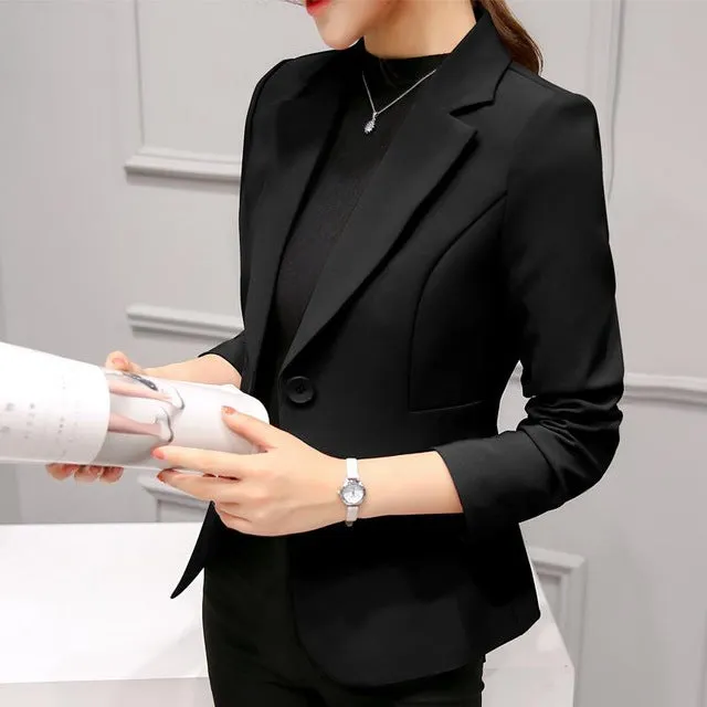 Long Sleeves Office Lady Single Button Women Suit