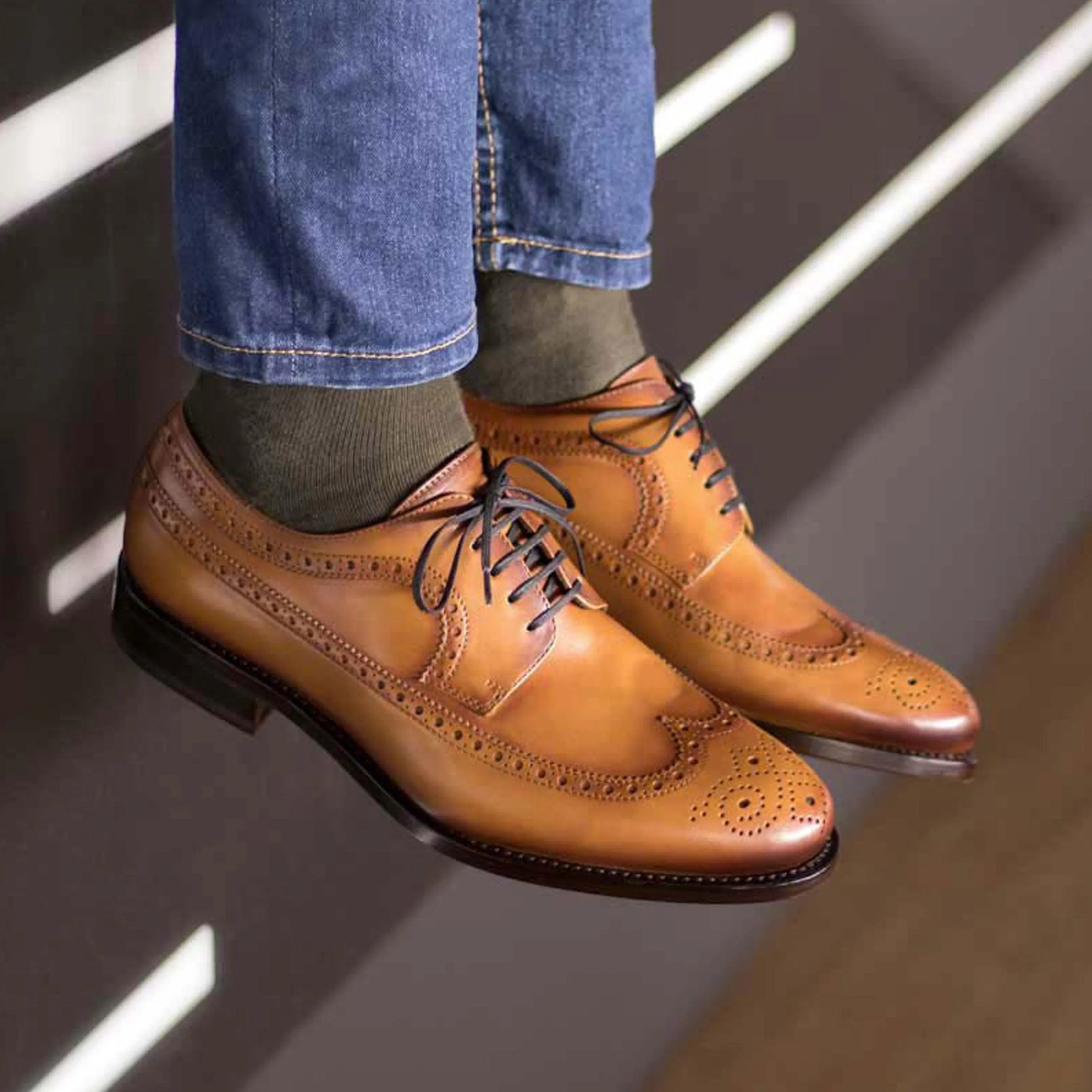 Longwing Blucher cognac box calf