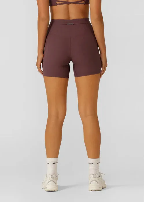 Lorna Jane Irresistible Luxe Rib 14cm Bike Shorts - Amethyst Shadow