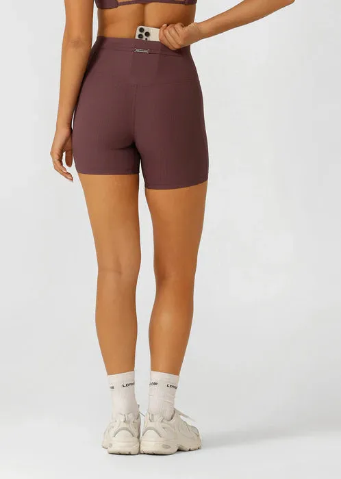 Lorna Jane Irresistible Luxe Rib 14cm Bike Shorts - Amethyst Shadow