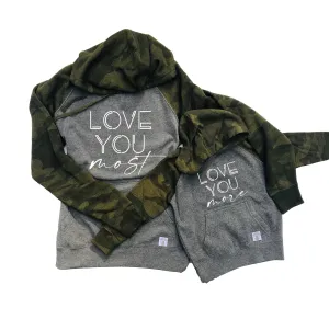 Love You More Matching Unisex Hoodies | Camo Fleece Hoodies
