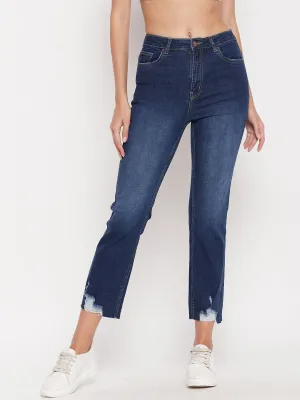 Madame Women Solid Blue Jeans