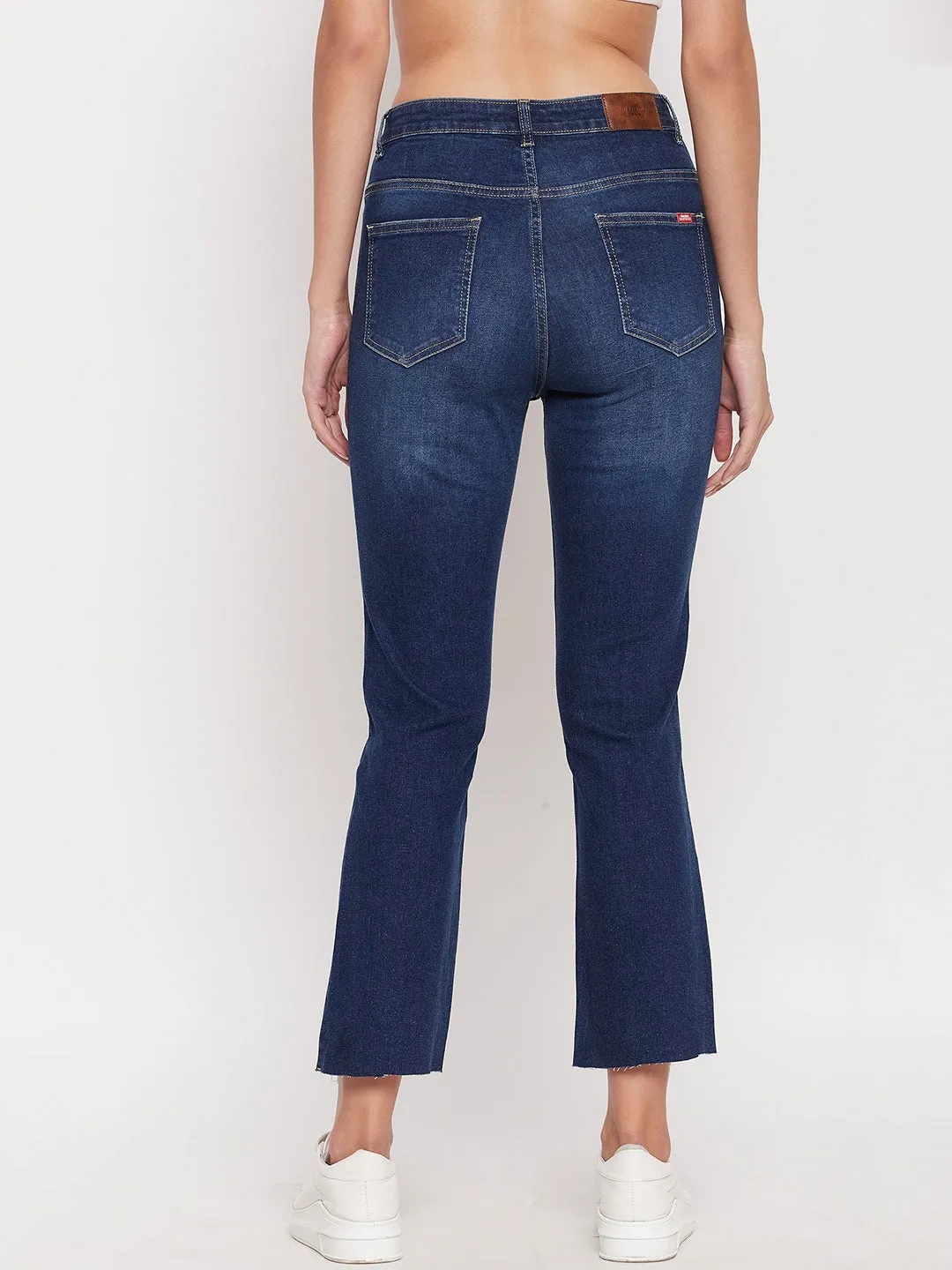 Madame Women Solid Blue Jeans