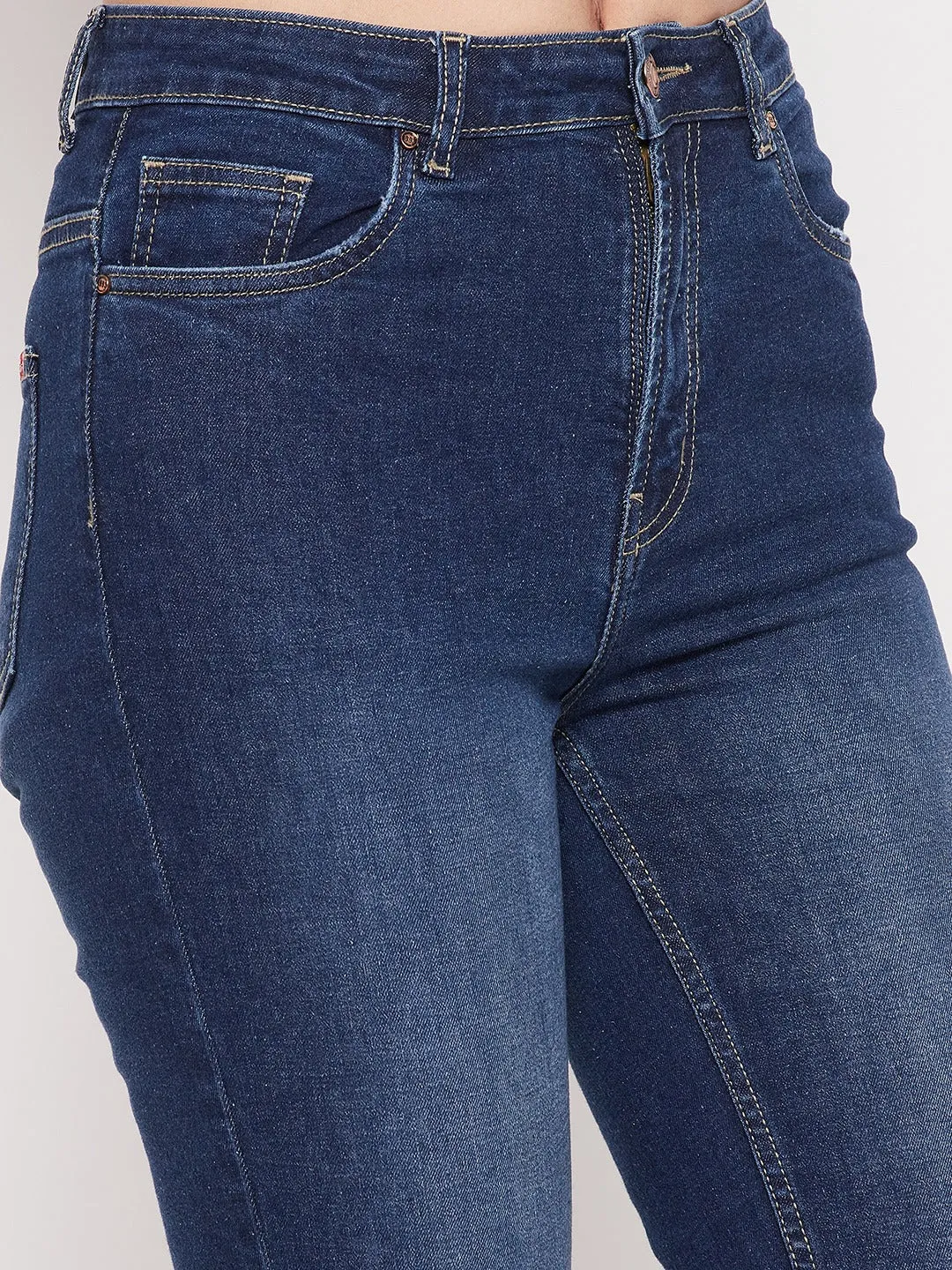 Madame Women Solid Blue Jeans