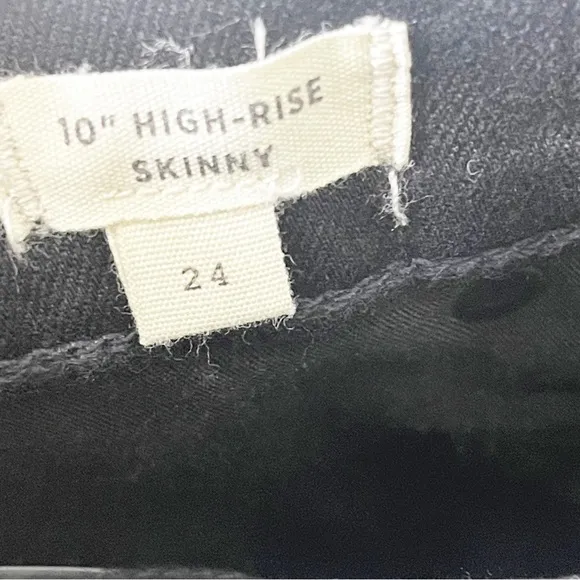 Madewell 10-inch High Waist Skinny Jeans In Black Frost Size 24 NWT