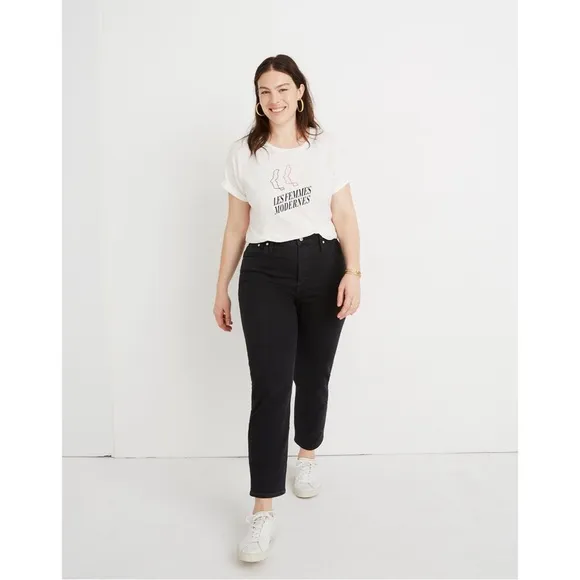 Madewell Faded Black Classic Straight Jeans Size 34