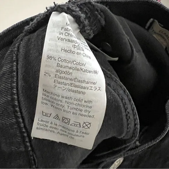 Madewell Faded Black Classic Straight Jeans Size 34