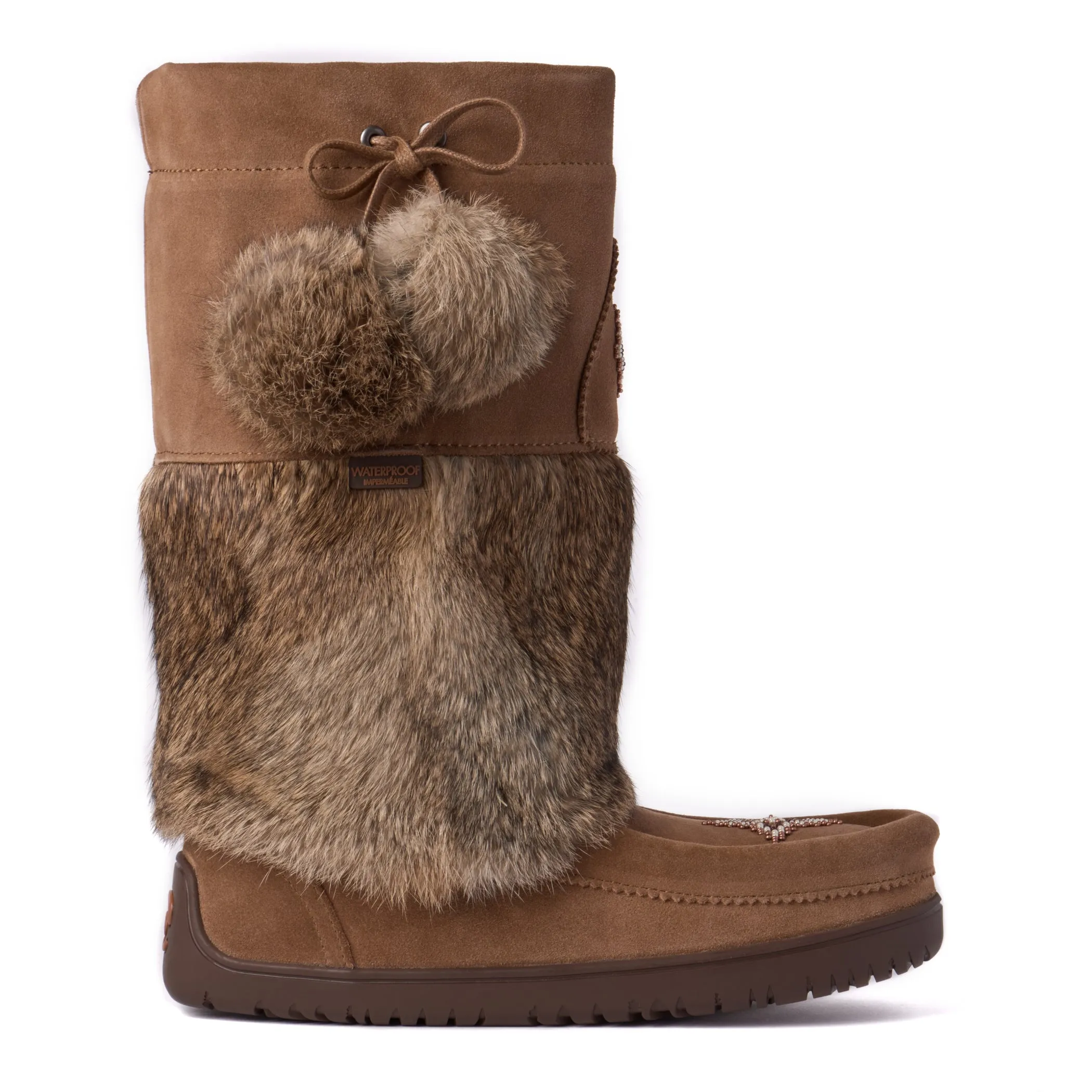MANITOBAH MUKLUKS WOMEN'S WATERPROOF SNOWY OWL SUEDE MUKLUK BOOTS - OAK