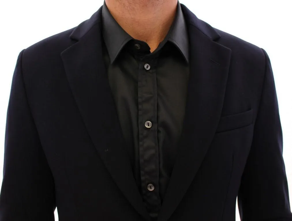 Marine blue slim fit blazer