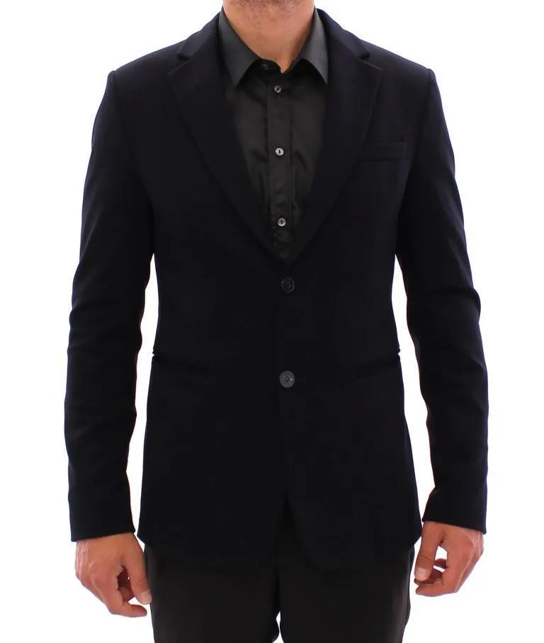 Marine blue slim fit blazer