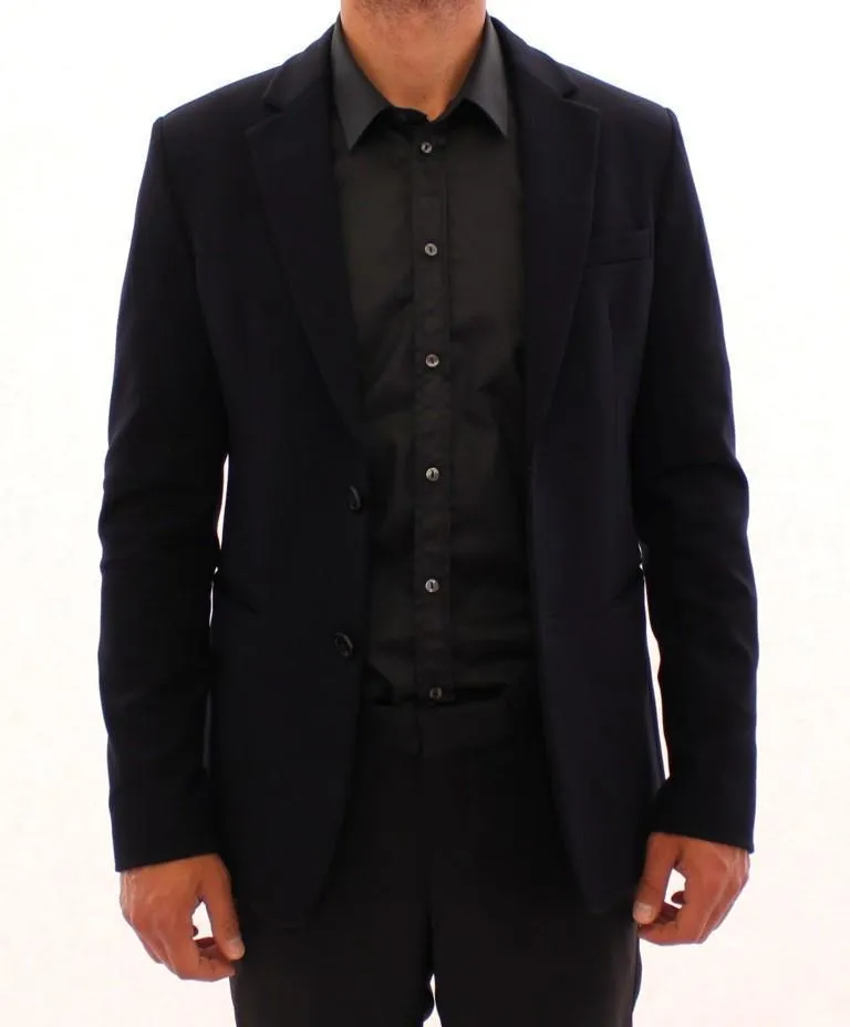 Marine blue slim fit blazer