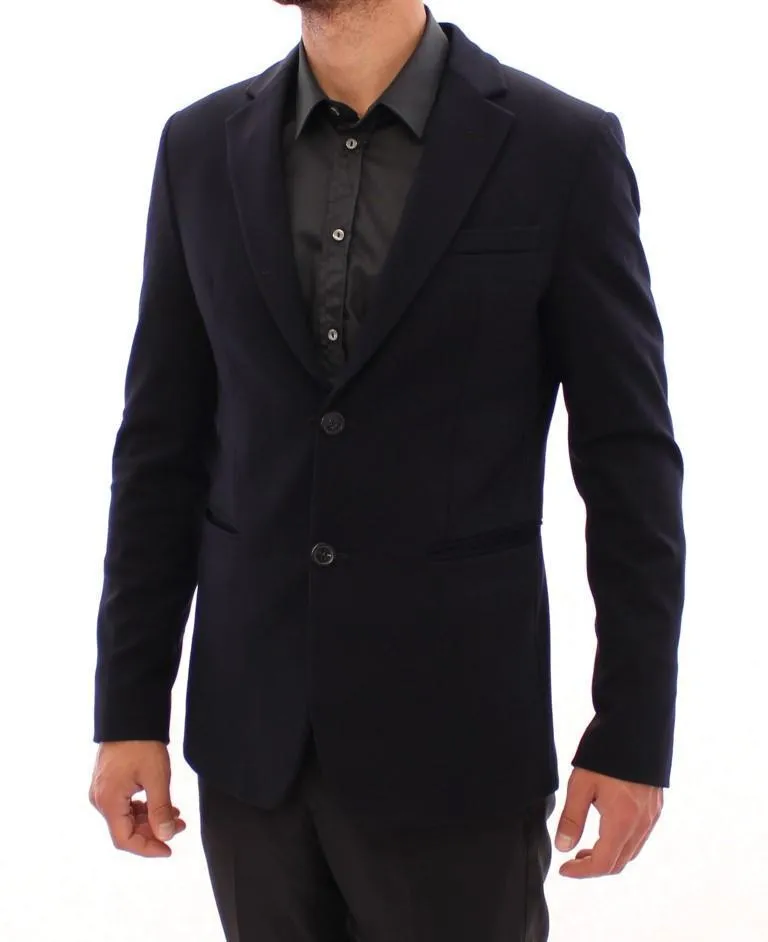 Marine blue slim fit blazer