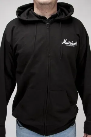 Marshall Unisex Zip Up Script Logo Hoodie Black