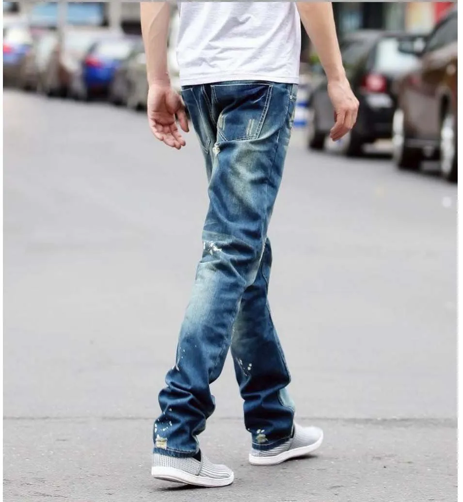 Men's Distressed Hole Jeans