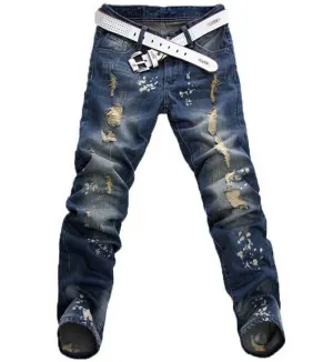 Men's Distressed Hole Jeans