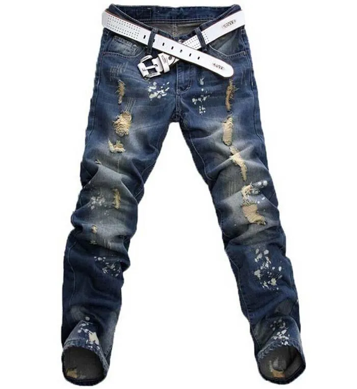 Men's Distressed Hole Jeans