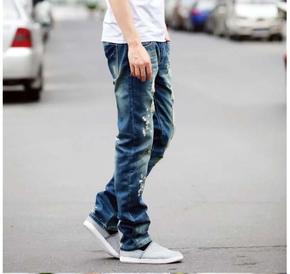 Men's Distressed Hole Jeans