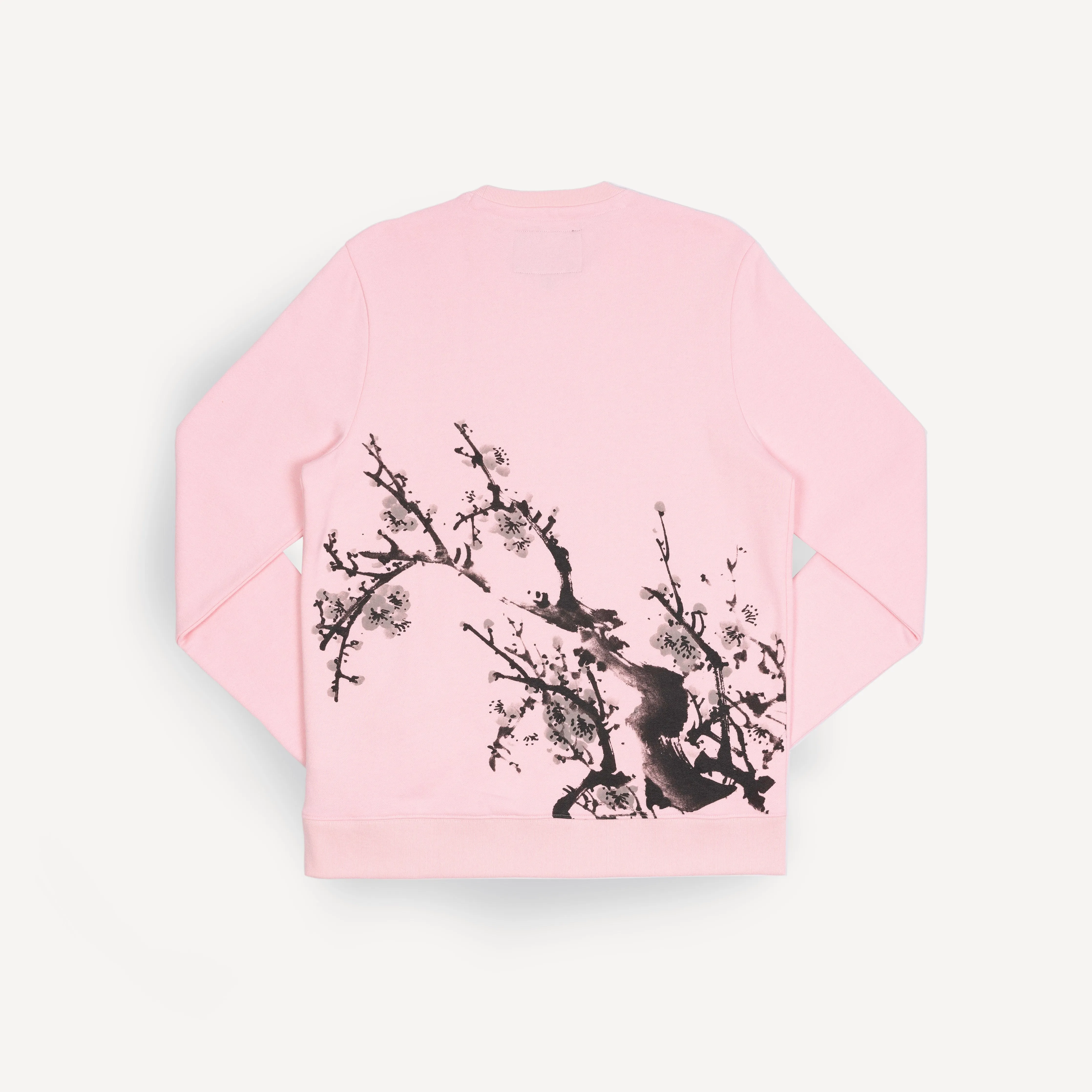 Mens Graphic Wraparound Crewneck Sweatshirt - Rose Shadow / Kanji Osaka