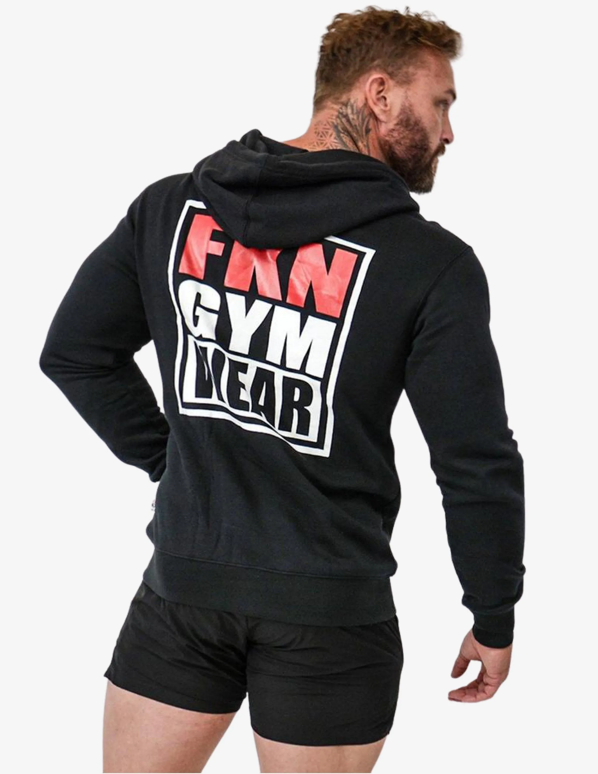 MEN'S GYM HOODIE | ZIP-UP | BLACK