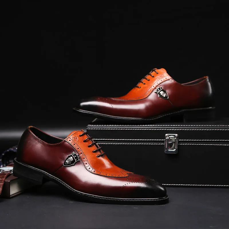 Men's Leather Fashion Brogue Dress Shoes