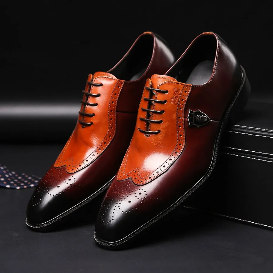 Men's Leather Fashion Brogue Dress Shoes