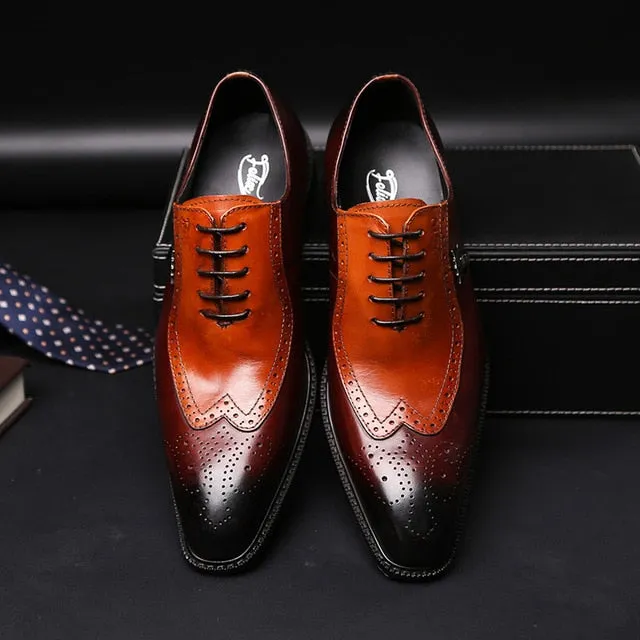 Men's Leather Fashion Brogue Dress Shoes