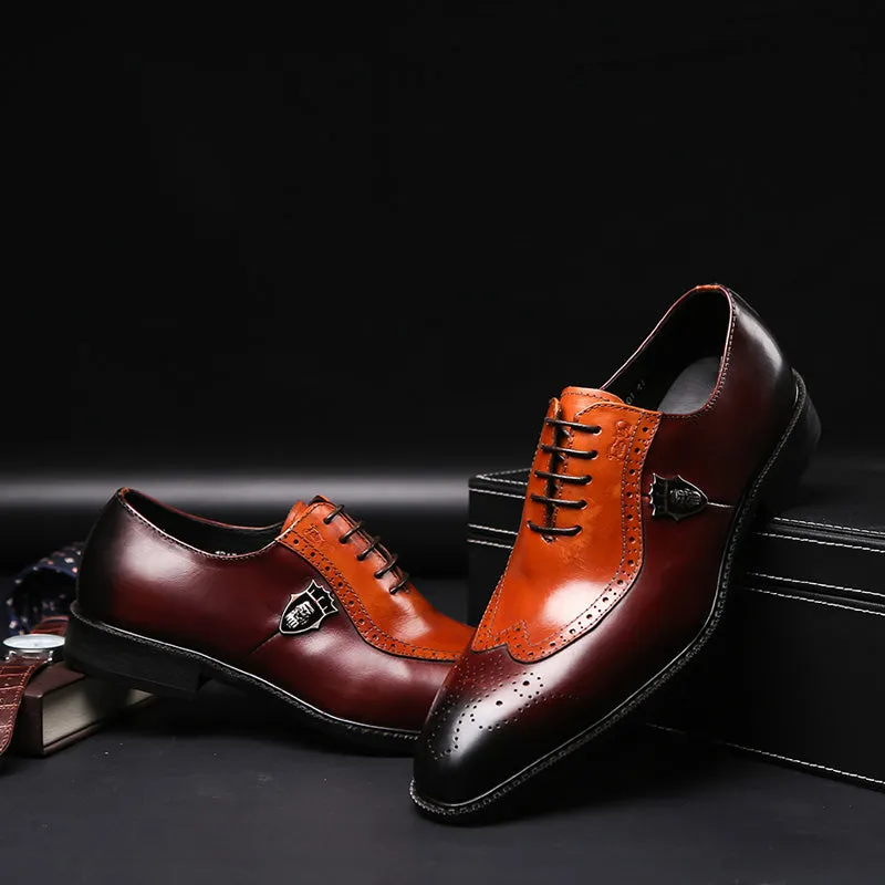 Men's Leather Fashion Brogue Dress Shoes