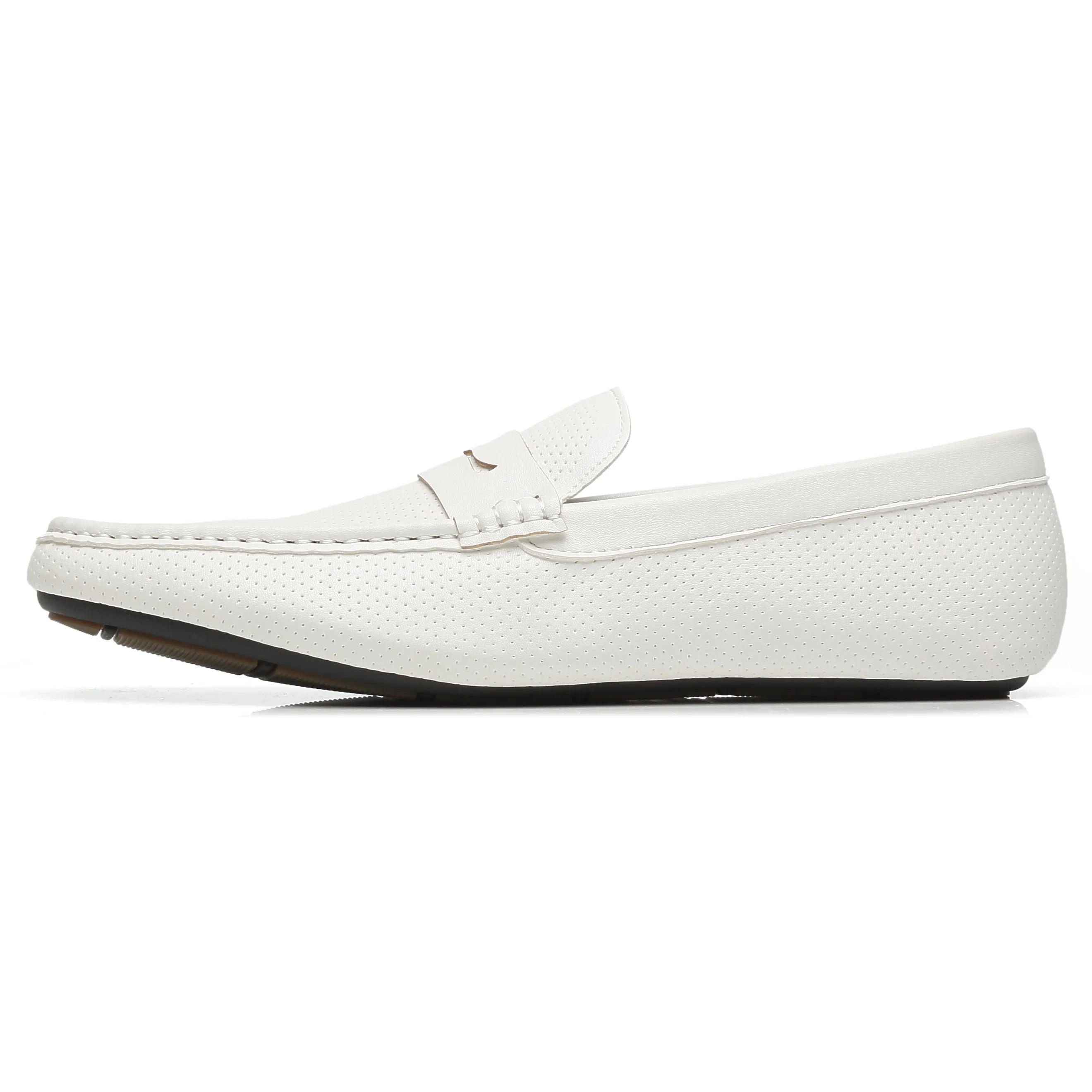 Men's Penny loafers Driving Moccasins Serpent-1-white