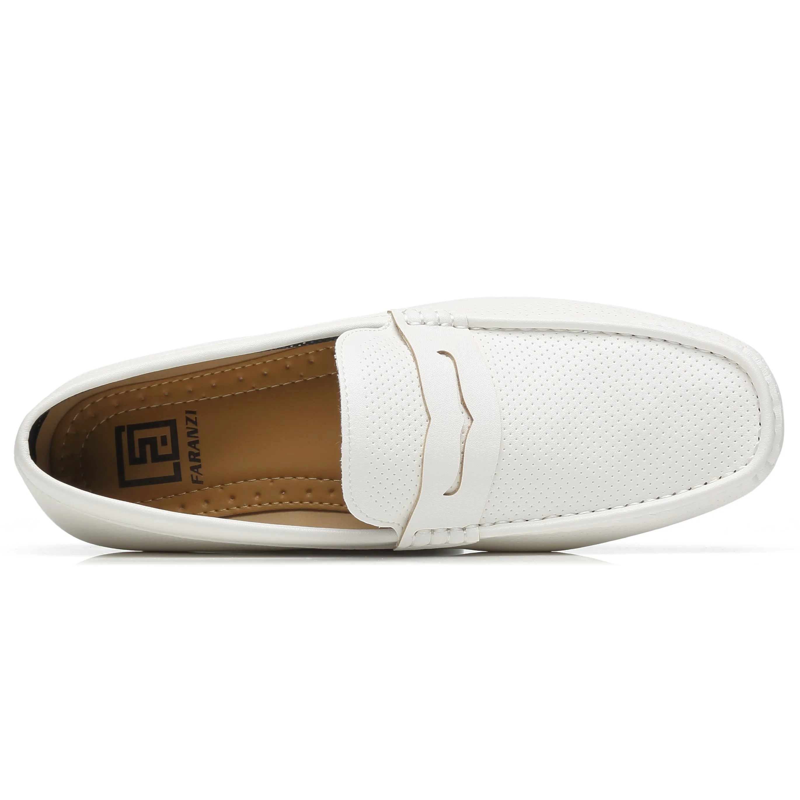 Men's Penny loafers Driving Moccasins Serpent-1-white