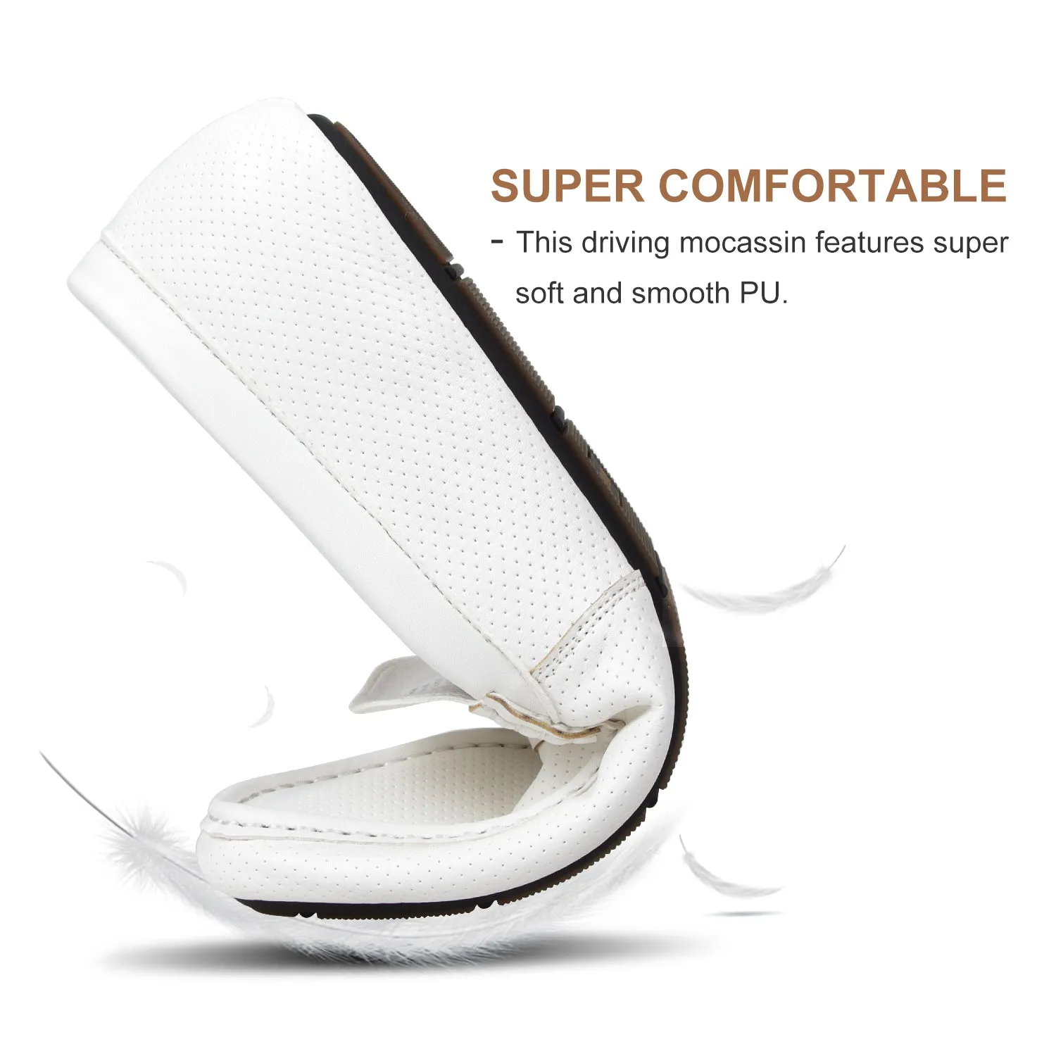 Men's Penny loafers Driving Moccasins Serpent-1-white