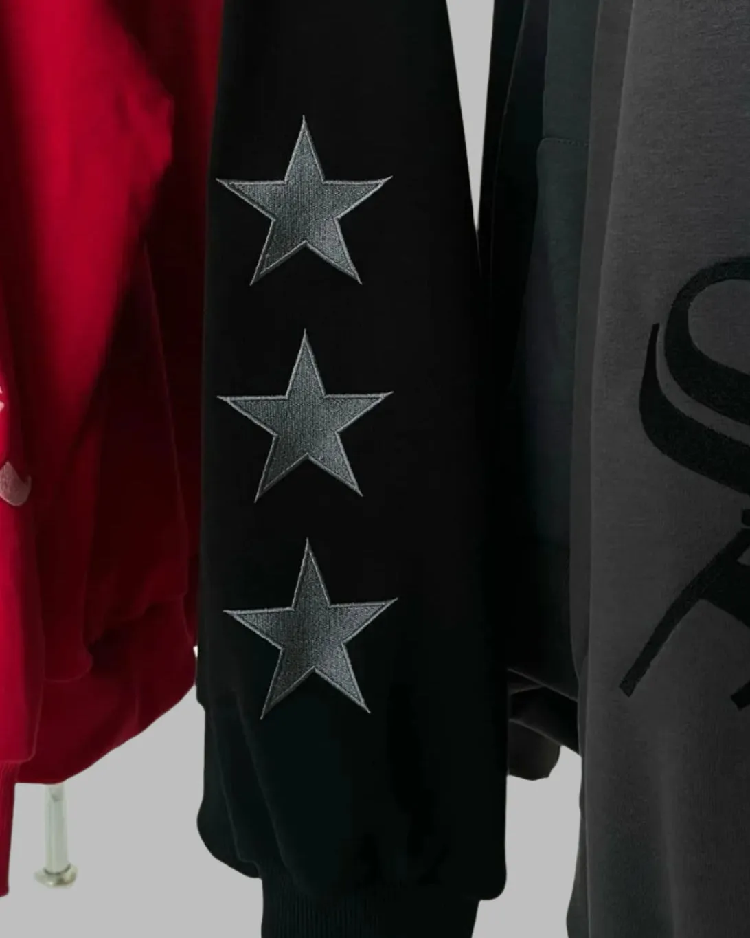 Men's Star Embroidery Zip Up Hoodie