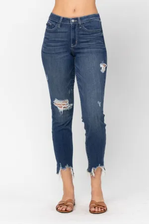Midrise Shark Bite Slim Fit