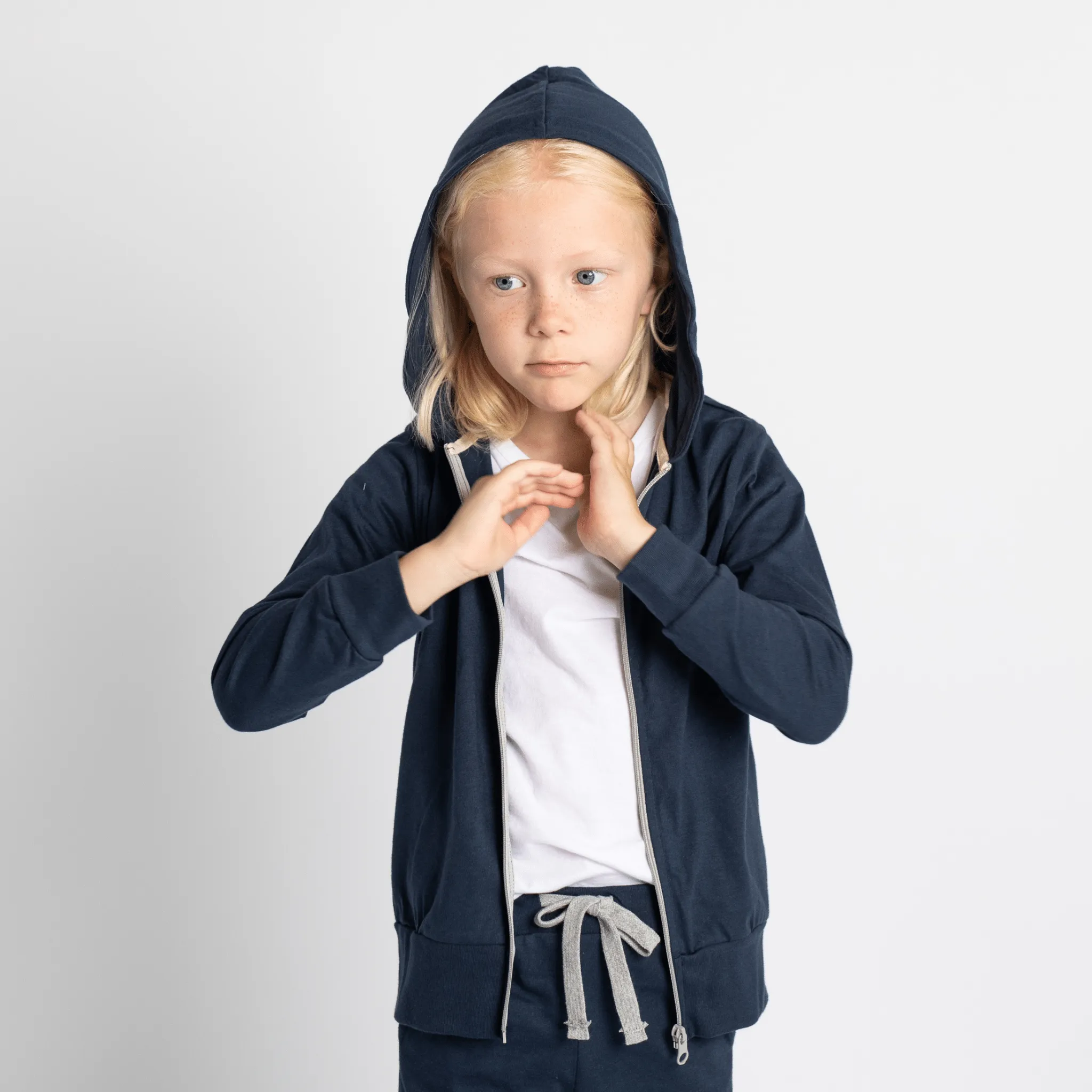 Mini Moiche | Cloud Lush Hoodie | Blush & Navy