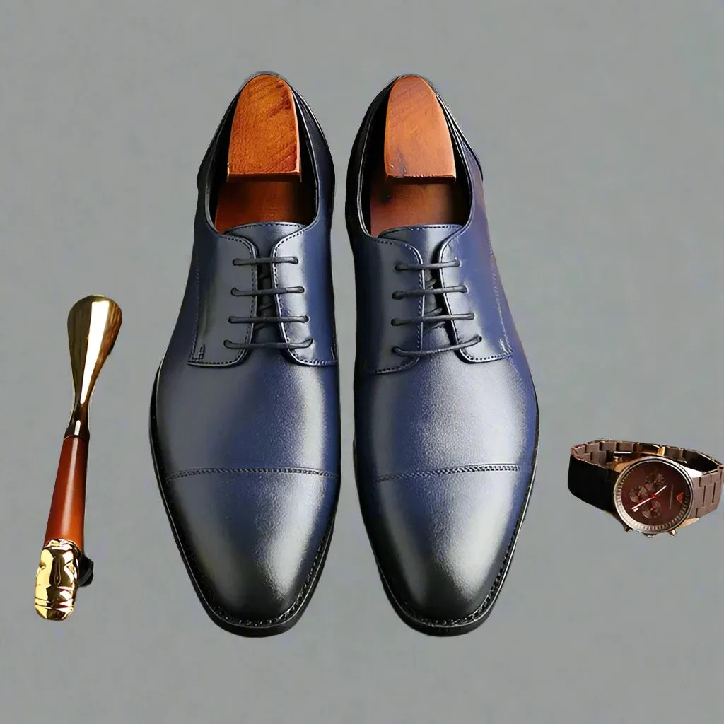 ModeMann Herren Retro Derby Schuhe aus Leder