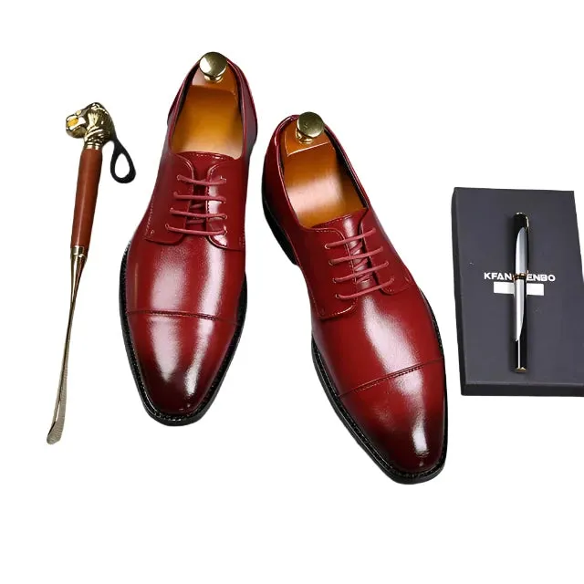 ModeMann Herren Retro Derby Schuhe aus Leder