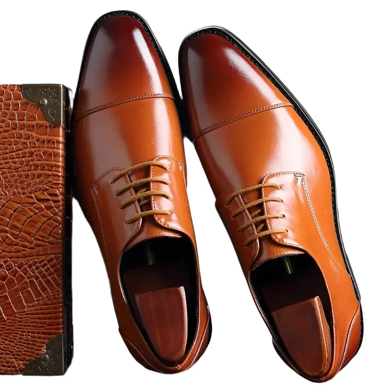 ModeMann Herren Retro Derby Schuhe aus Leder