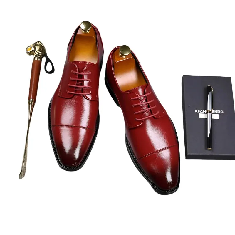ModeMann Herren Retro Derby Schuhe aus Leder