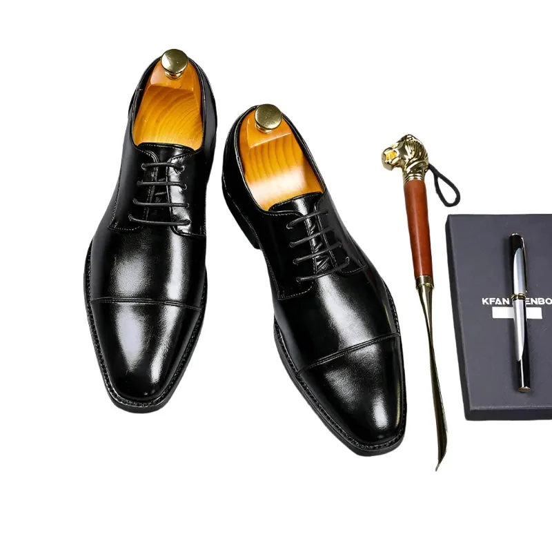 ModeMann Herren Retro Derby Schuhe aus Leder