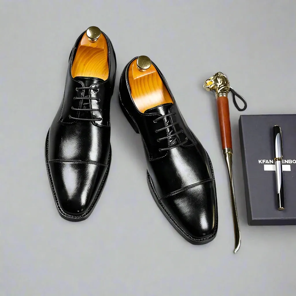 ModeMann Herren Retro Derby Schuhe aus Leder