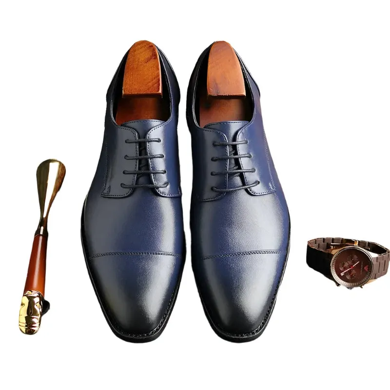 ModeMann Herren Retro Derby Schuhe aus Leder